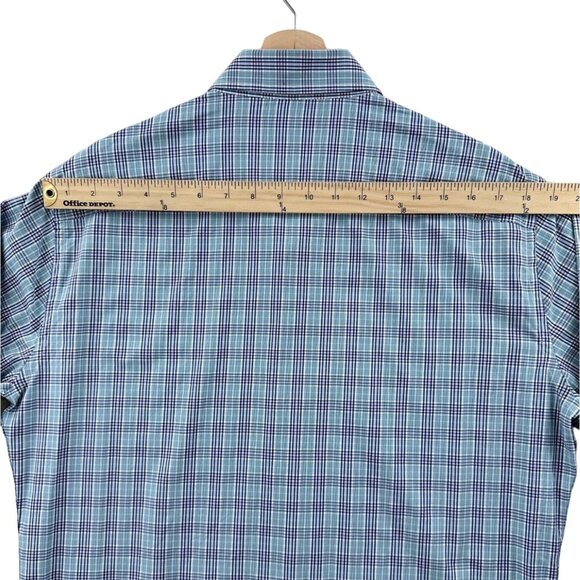 Peter Millar Grier Performance Glen Plaid Woven Shirt Medium - Picture 8 of 8